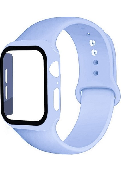 Apple Watch Uyumlu 4-5-6 40MM Silikon Kordon Kayış ve Ekran Koruyucu Kılıf