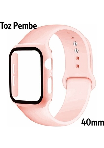 Apple Watch Uyumlu 4-5-6 40MM Silikon Kordon Kayış ve Ekran Koruyucu Kılıf fiyatları