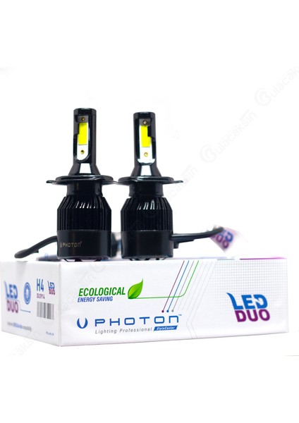 Duo Serisi LED Headlight Beyaz Işık 12V LED Xenon H4