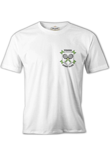 Lordd T-Shirt Tenis - Sports Club Logo Beyaz Erkek T-Shirt