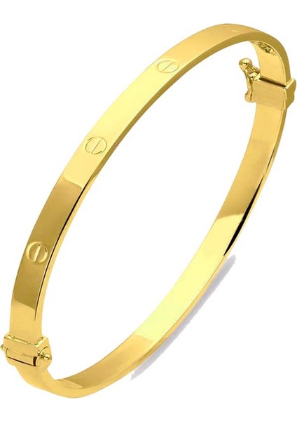 Vidalı 14 Ayar Kelepçe Genç Bileziği