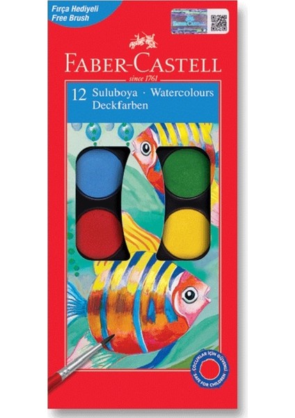 Faber Castell 12 Renk Büyük Boy Sulu Boya 2125012