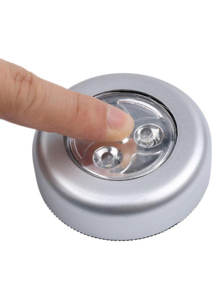 Kablosuz Spot Pilli Dokunmatik LED Lamba 3 Ledli Dolap Lambası