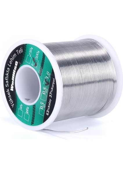Lehim Teli Wellhise 1,0 mm 500 gr %63 Kalay %37 Kursun Lehim Teli
