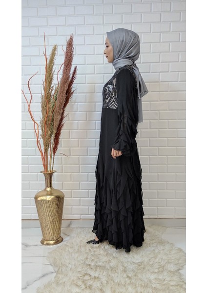 Kadın Pul Payet Detaylı Lazer Kesim Şık Abiye fiyatları