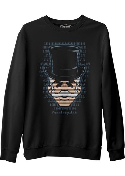 Mr. Robot - Fsociety Siyah Erkek Kalın Sweatshirt