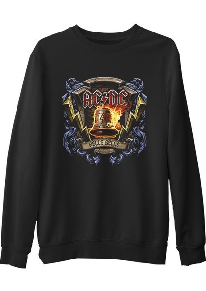 Ac Dc Hells Bells Siyah Erkek Kalın Sweatshirt
