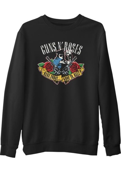Guns N' Roses - Gone To Hell Siyah Erkek Kalın Sweatshirt