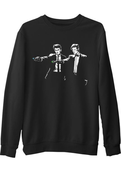 Doctor Who - Timefiction Siyah Erkek Kalın Sweatshirt