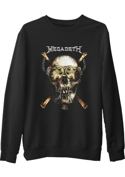 Megadeth - Vic 3 Siyah Erkek Kalın Sweatshirt