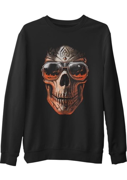 Kuru Kafa Siyah Erkek Kalın Sweatshirt