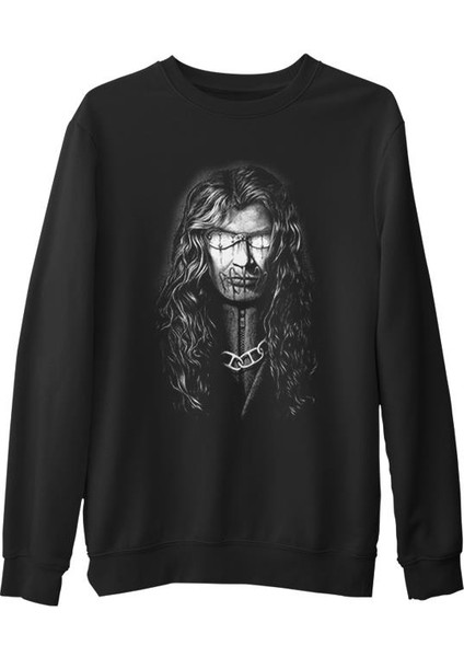 Megadeth - Dave Mustaine Siyah Erkek Kalın Sweatshirt