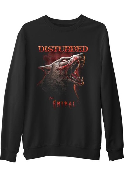 Disturbed - Animal Siyah Erkek Kalın Sweatshirt