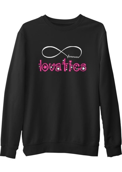 Demi Lovato - Lovatics Siyah Erkek Kalın Sweatshirt