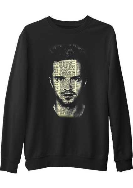 Breaking Bad - Jesse Siyah Erkek Kalın Sweatshirt