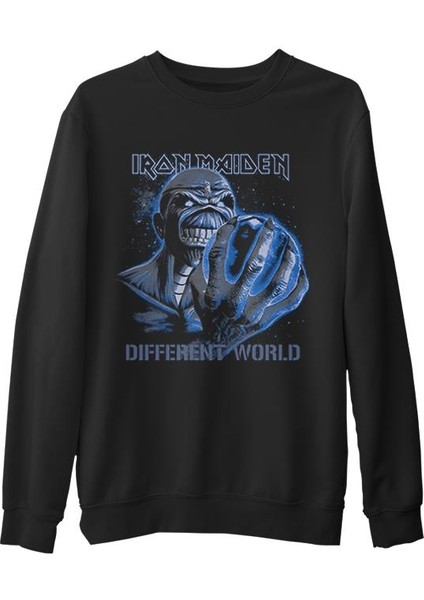 Iron Maiden - Different World Siyah Erkek Kalın Sweatshirt