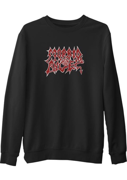 Morbid Angel - Logo Siyah Erkek Kalın Sweatshirt