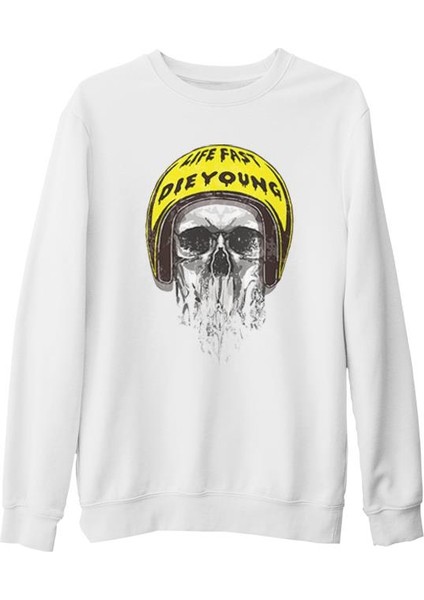 Kurukafa - Helmet Beyaz Kalın Sweatshirt