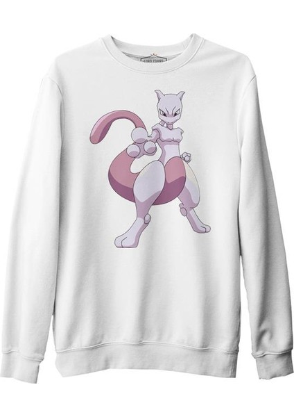 Pokemon Go - Mewtwo Beyaz Kalın Sweatshirt