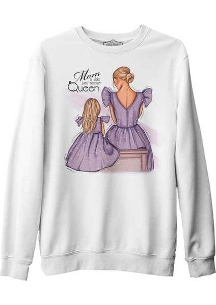 Above Queen Anneler Günü Beyaz Unisex Kalın Sweatshirt