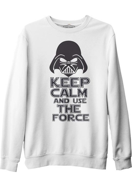 Star Wars - Use The Force Beyaz Erkek Kalın Sweatshirt
