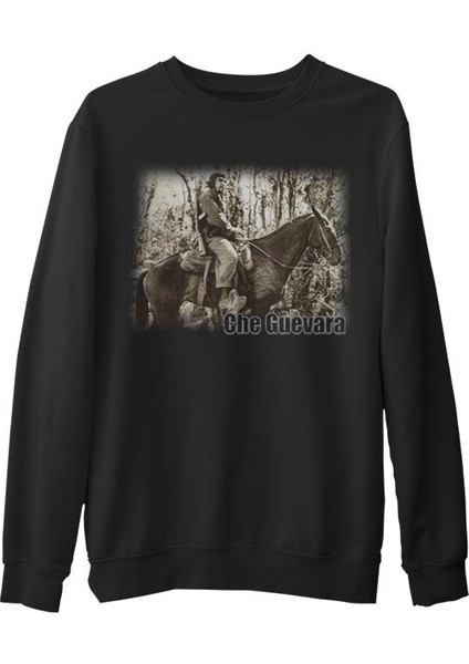 Che Guevara 1 Siyah Erkek Kalın Sweatshirt