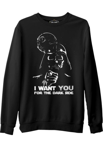 Star Wars - Want You Siyah Erkek Kalın Sweatshirt