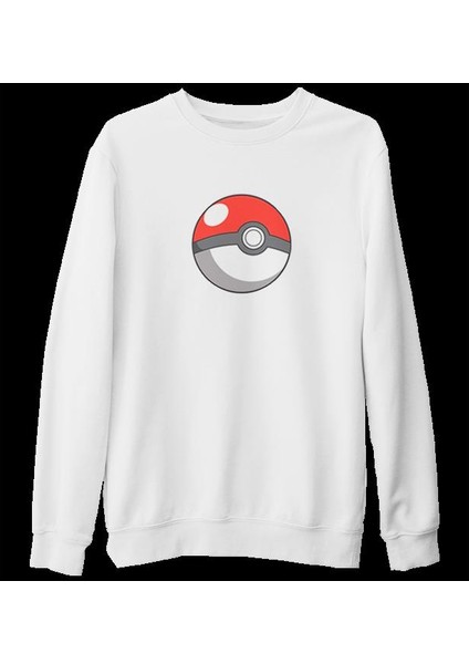 Pokemon - Pokeball Beyaz Kalın Sweatshirt fiyatları