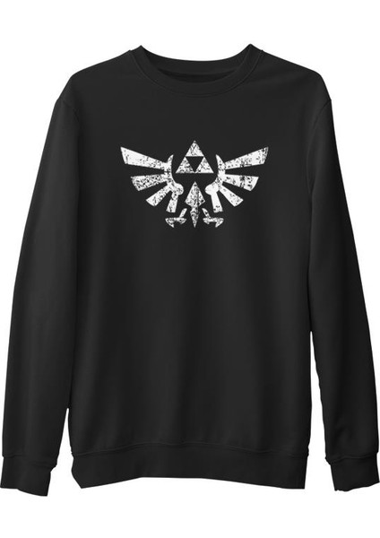 The Legend Of Zelda Siyah Erkek Kalın Sweatshirt