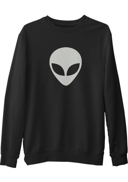Alien Siyah Erkek Kalın Sweatshirt