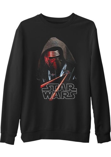 Star Wars - The Force Awakens 7 Siyah Erkek Kalın Sweatshirt