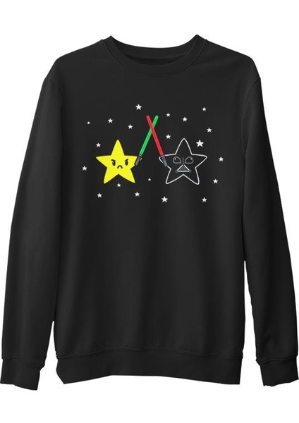 Real Star Wars Siyah Erkek Kalın Sweatshirt