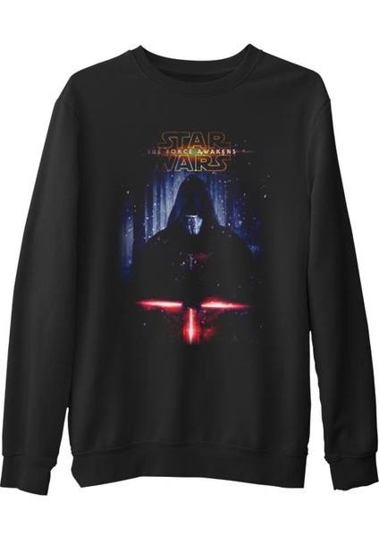 Star Wars - The Force Awakens 9 Siyah Erkek Kalın Sweatshirt
