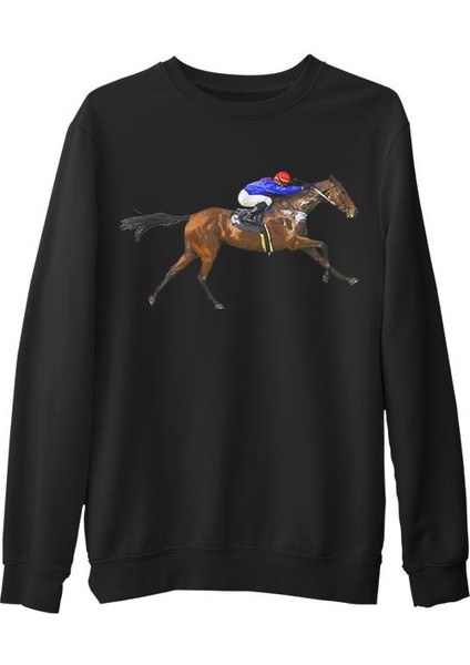 At 5 Siyah Erkek Kalın Sweatshirt