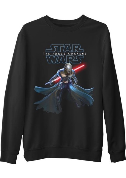 Star Wars - The Force Awakens 5 Siyah Erkek Kalın Sweatshirt