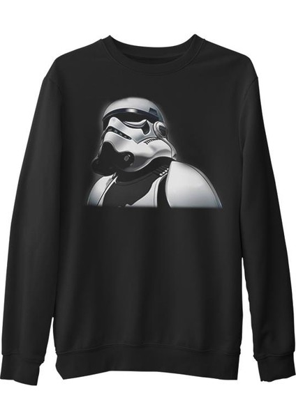 Star Wars - Stormtrooper 2 Siyah Erkek Kalın Sweatshirt