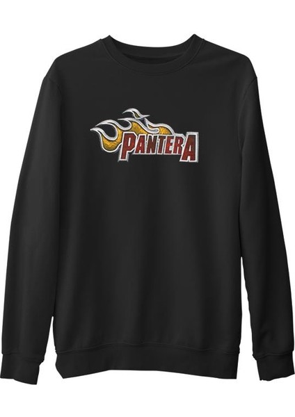 Pantera - Logo Siyah Erkek Kalın Sweatshirt