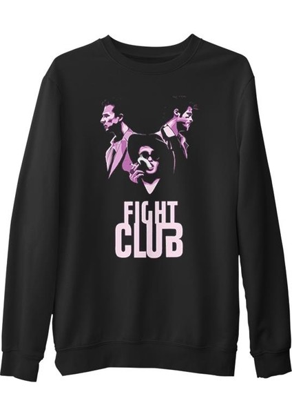 Fight Club - Smoky Siyah Erkek Kalın Sweatshirt