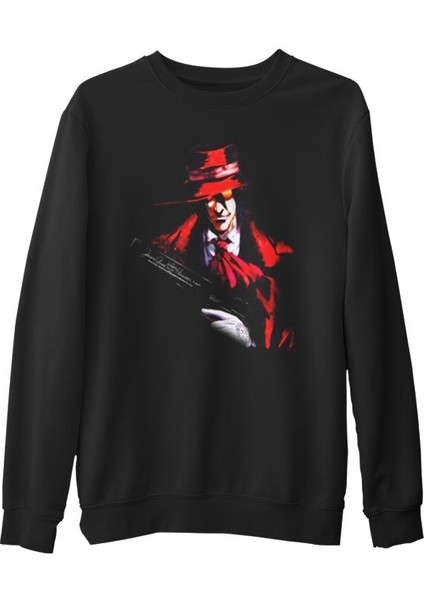 Hellsing - Alucard Siyah Erkek Kalın Sweatshirt