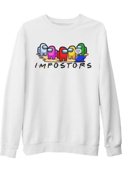 Among Us - Impostors Beyaz Kalın Sweatshirt