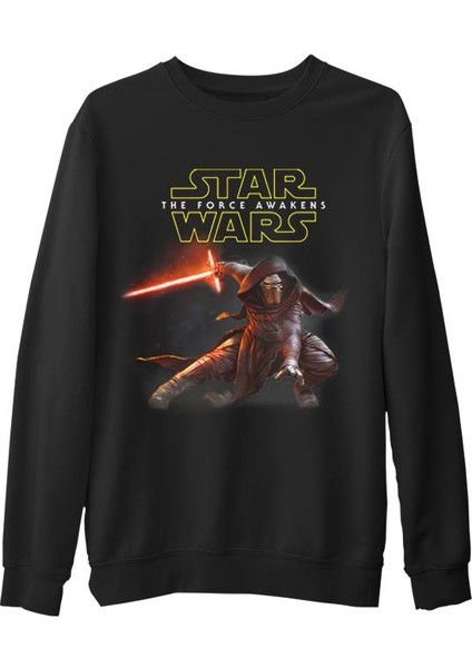 Star Wars - The Force Awakens 10 Siyah Erkek Kalın Sweatshirt