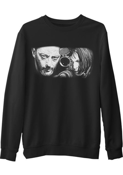 Leon - Professional Siyah Erkek Kalın Sweatshirt