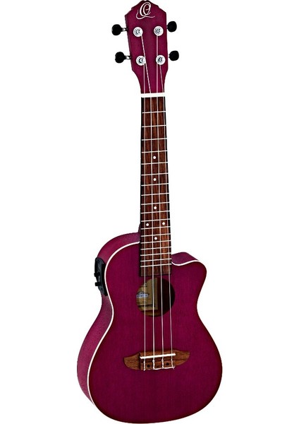 RURUBY-CE Elektro Concert Ukulele (Raspberry, Satin)