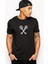 Keys Clefs White On Black 2 Baskılı Siyah Erkek Örme Tshirt 1