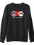 Peace Love Animals Siyah Erkek Kalın Sweatshirt 1