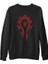 World Of Warcraft - Silver Moon Siyah Erkek Kalın Sweatshirt 1