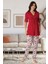 V Yaka Vişne Lohusa Pijama Takımı 8028 2