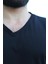 Erkek Siyah Slim Fit Düz Basic Kısa Kollu V Yaka Ince Tişört 20ETSHBSIC 3