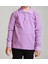 Unisex Cocuk Polo Yaka Uzun Kol Lila Okul T-Shirt 1