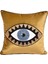 Gold Kadife Mavi Göz İşlemeli Yastık Kılıfı 1